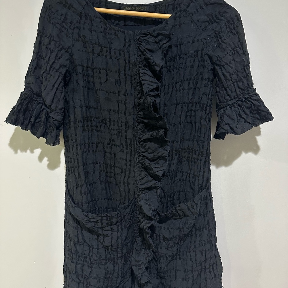 Sari Gueron Textured Black Dress with pockets